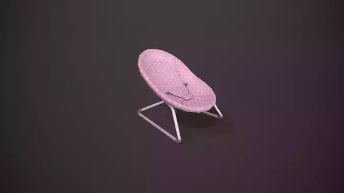 Baby Pink Baby Bouncer Low-poly 3D model