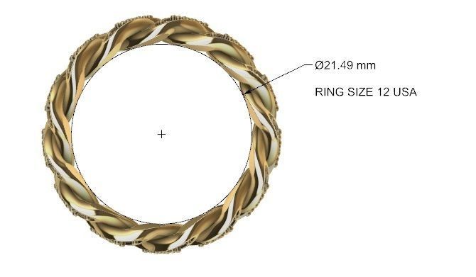 CUBAN RING SIZE 12 USA 3D print model_6
