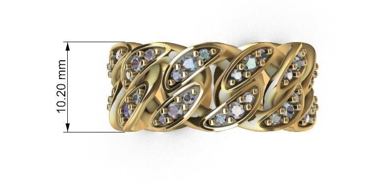 CUBAN RING SIZE 12 USA 3D print model_4