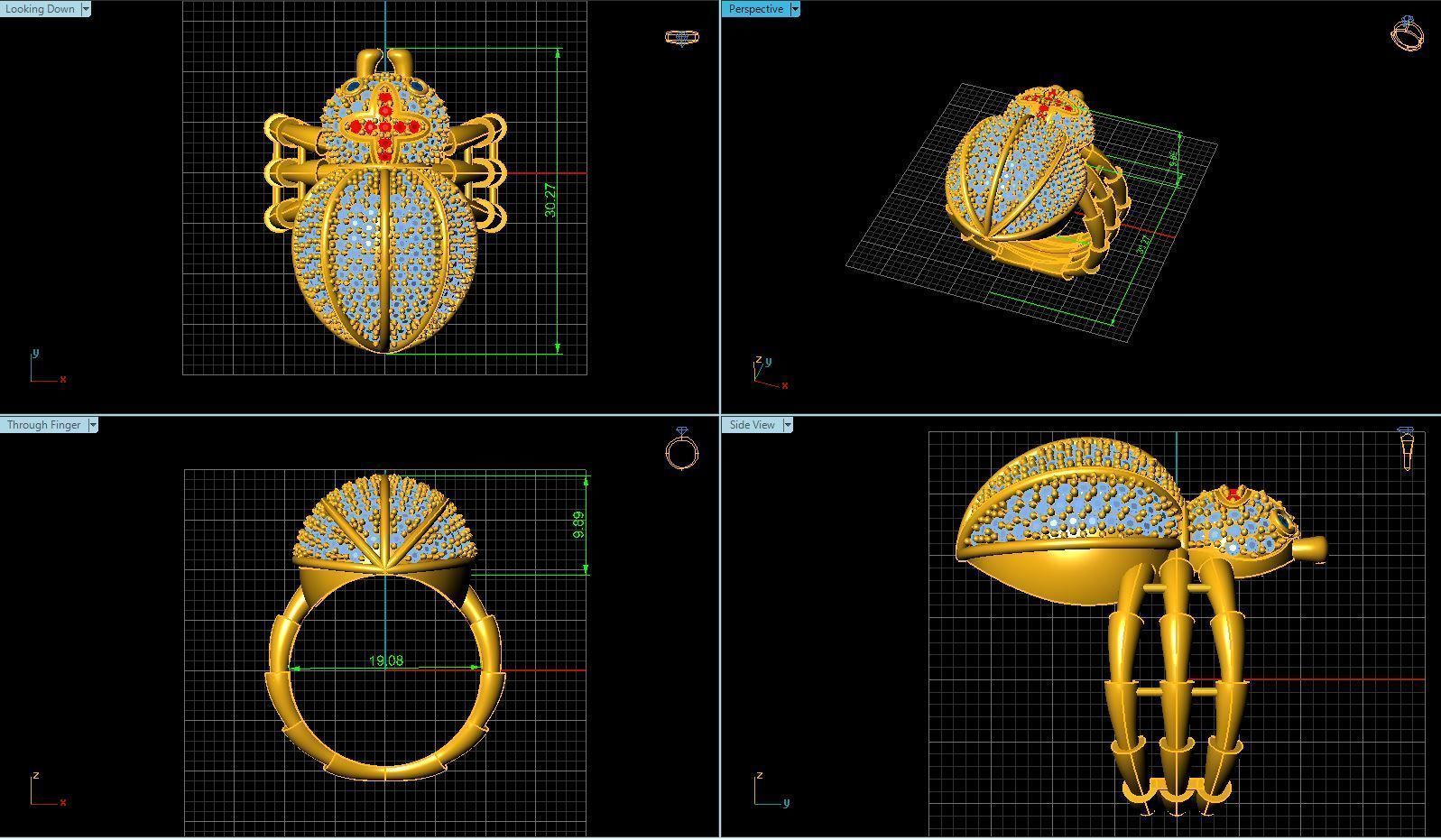 Spider ring 3D model_2