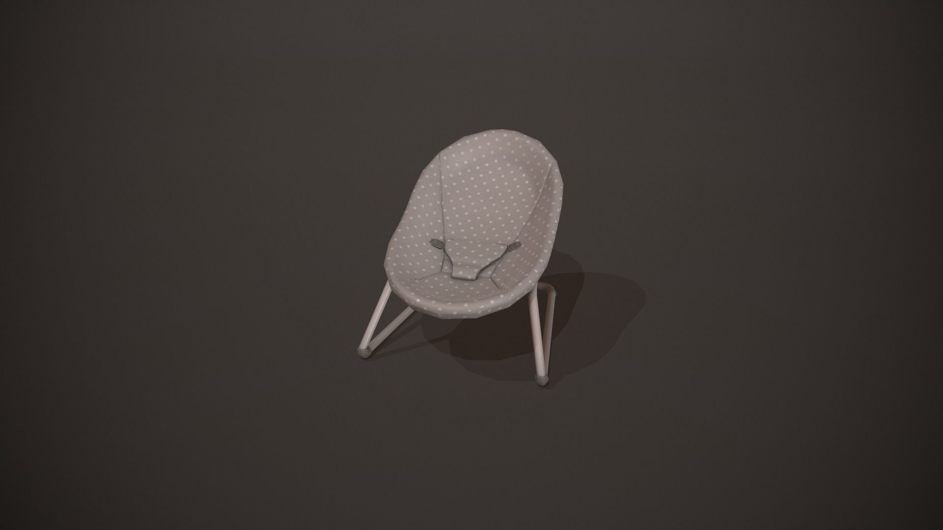 Grey Baby Bouncer Low-poly 3D model_9