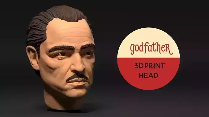 The Stylized God Father Head - Vito Corleon - Marlon Brando 3D print model