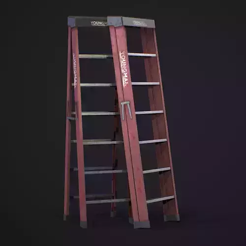 Step ladder Low-poly 3D model