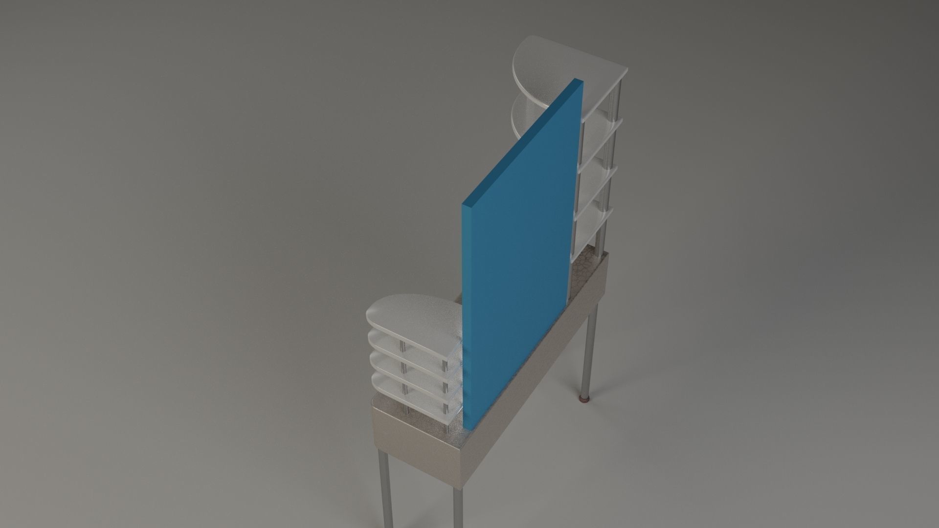MakeUp table with mirror 3D model_2