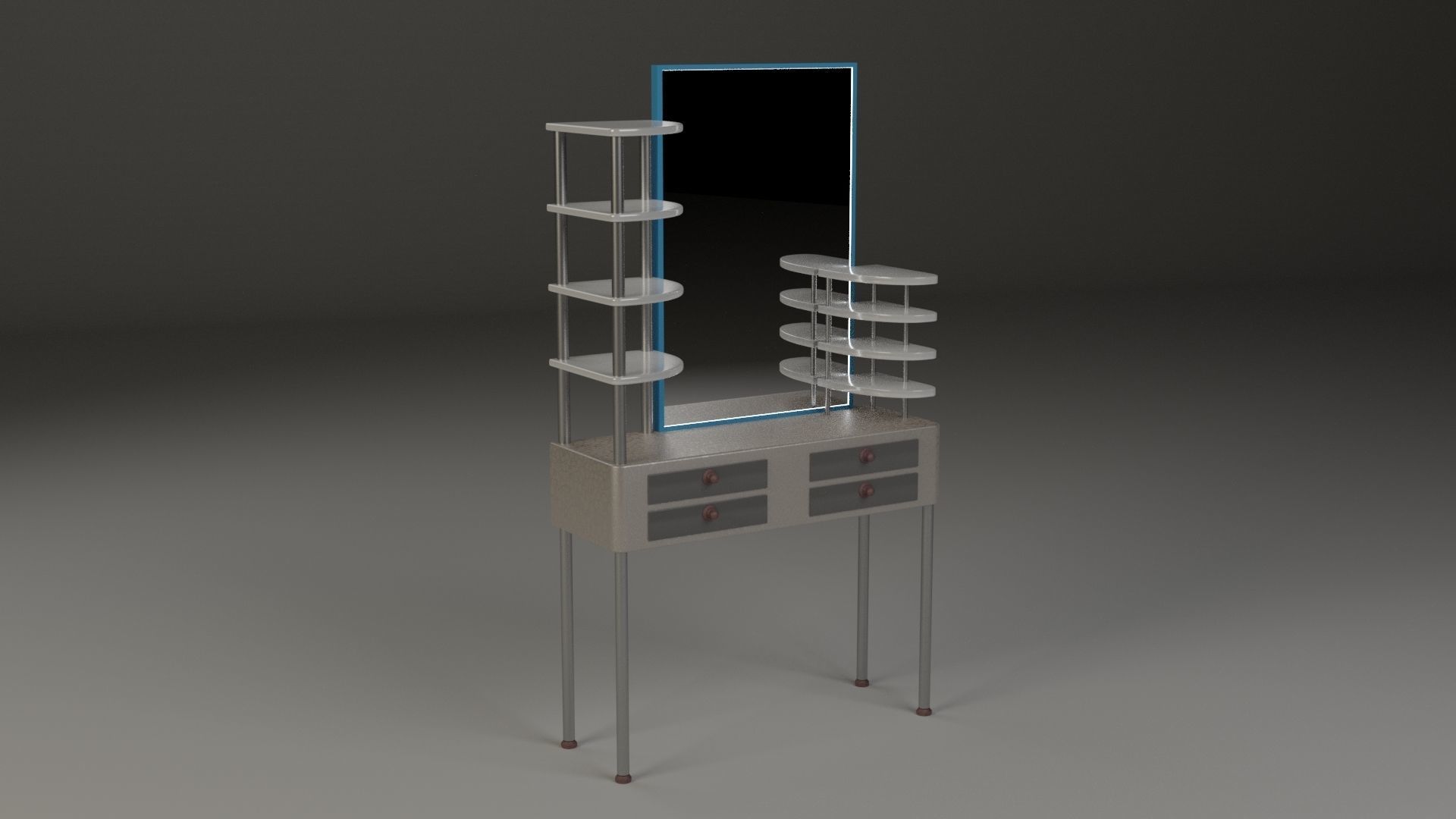 MakeUp table with mirror 3D model_1