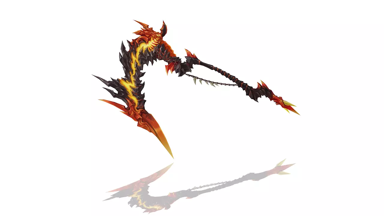 Infernal Scythe Low-poly 3D model_0