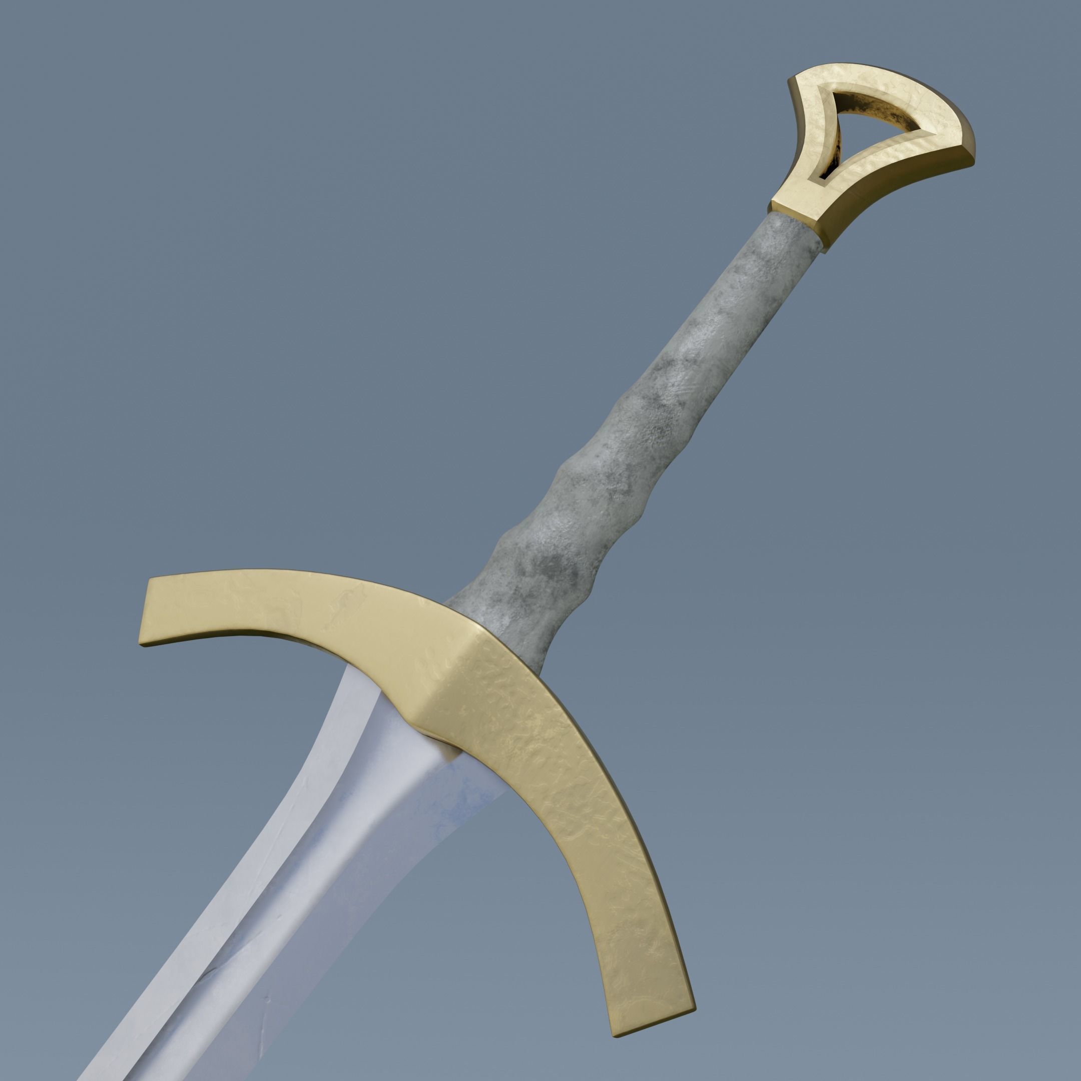 Sword pair of swords Low-poly 3D model_9