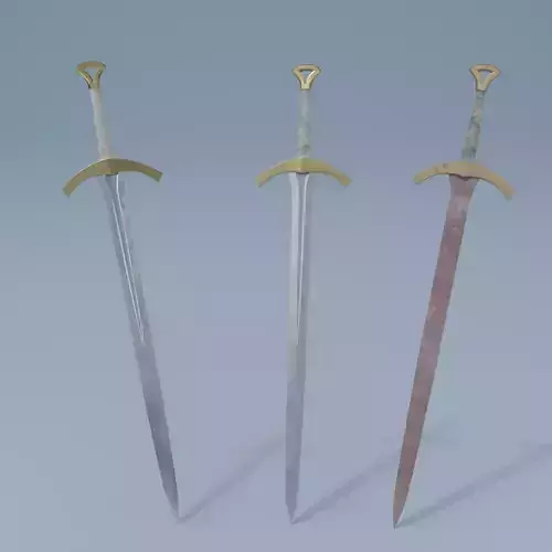 Sword pair of swords Low-poly 3D model