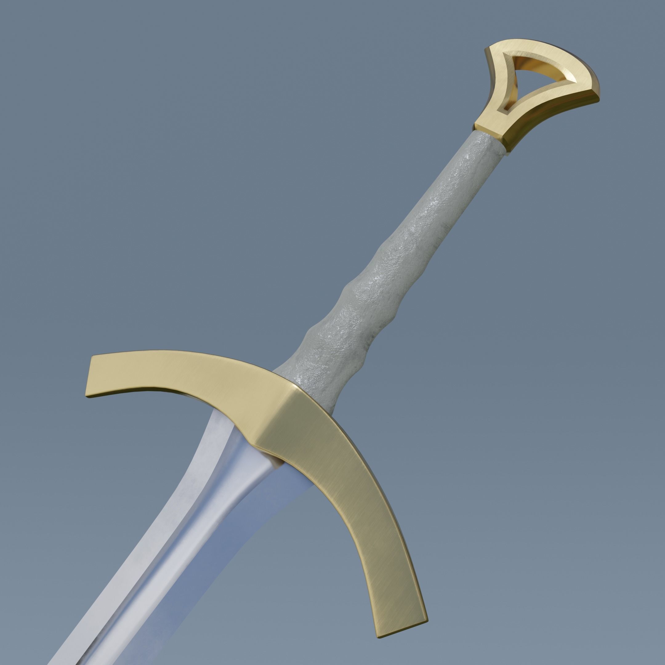 Sword pair of swords Low-poly 3D model_8