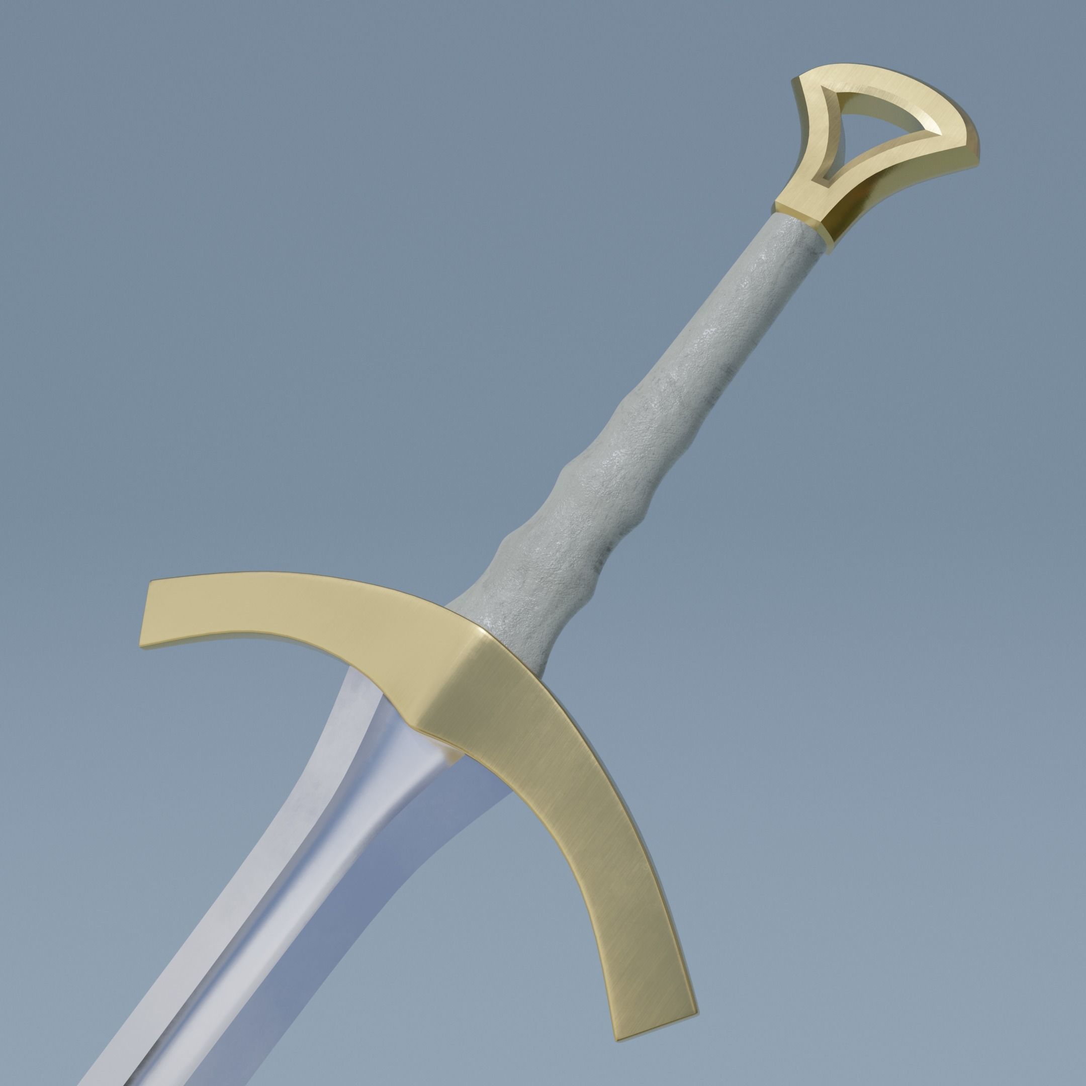 Sword pair of swords Low-poly 3D model_2