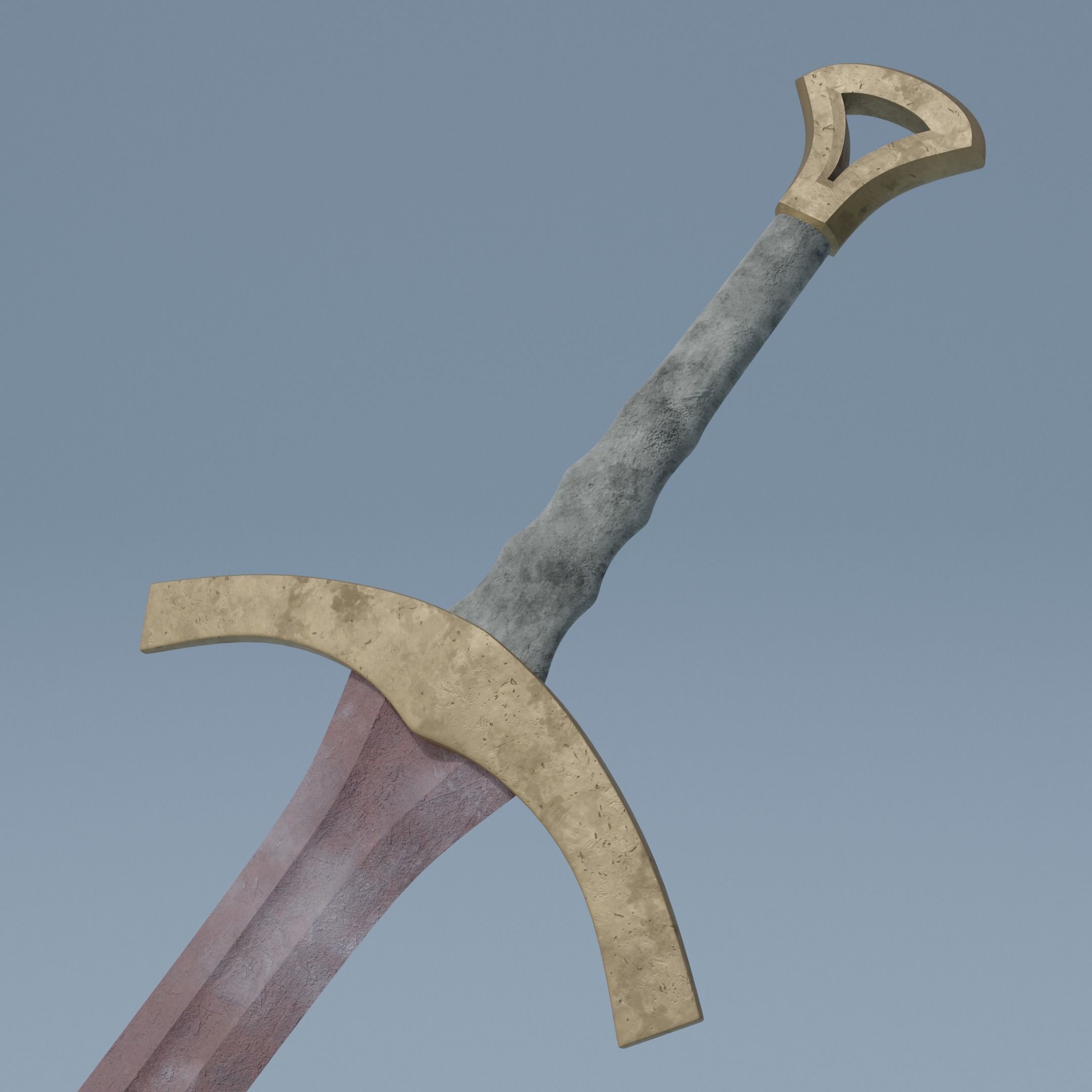 Sword pair of swords Low-poly 3D model_4
