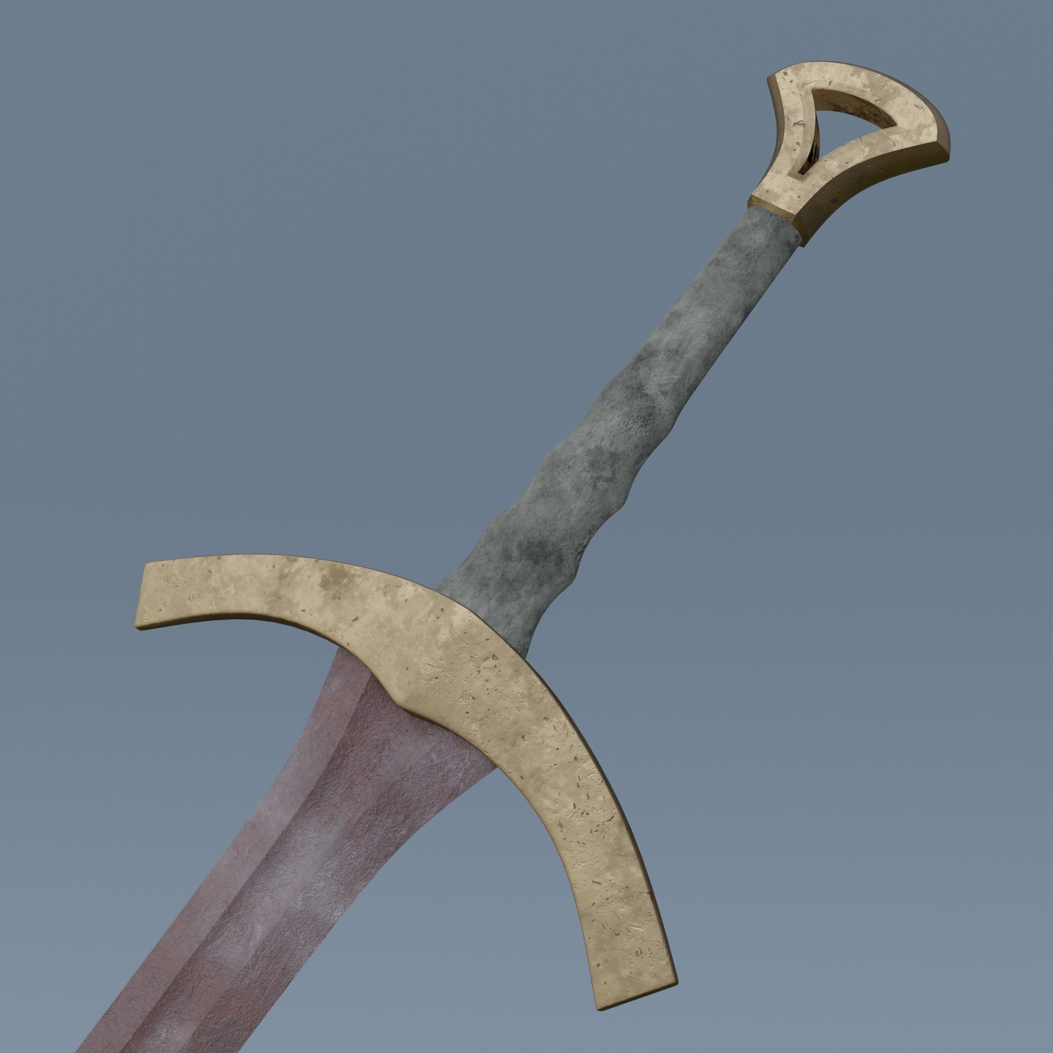 Sword pair of swords Low-poly 3D model_10
