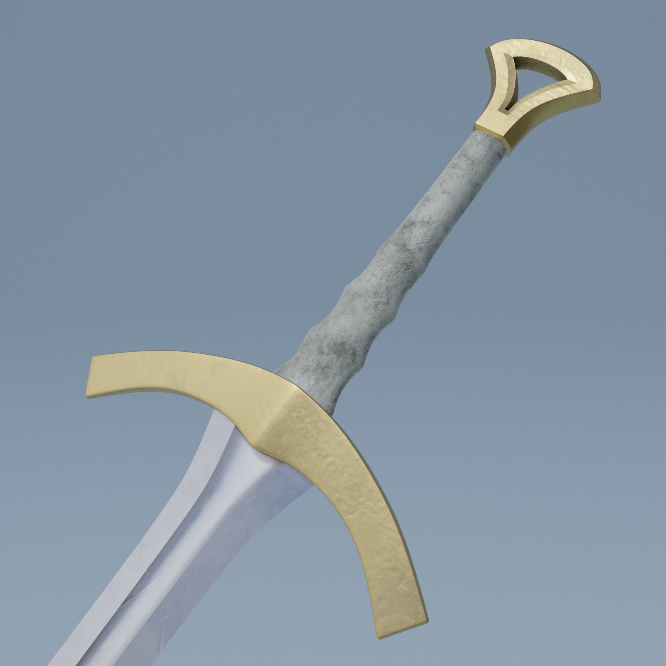 Sword pair of swords Low-poly 3D model_3