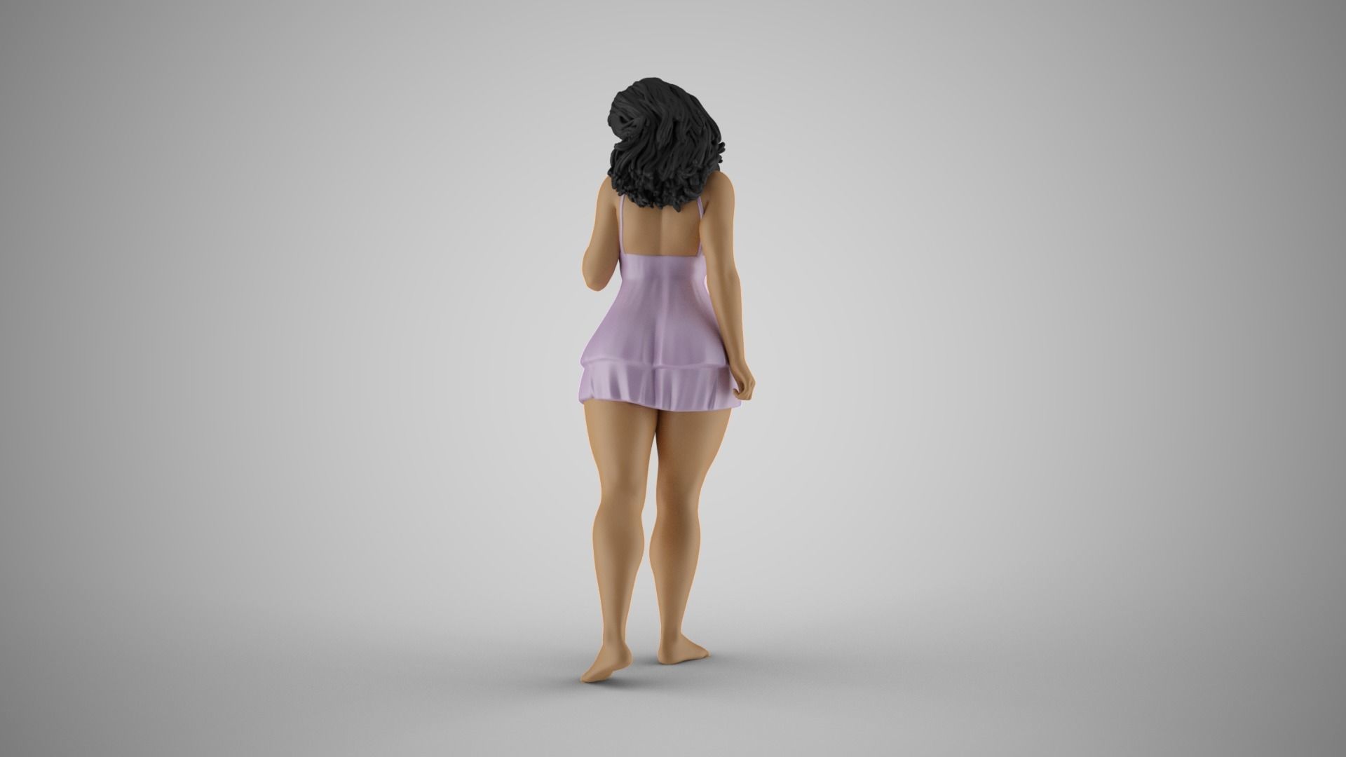 Loveliness 7 woman in dress 3D print model_7