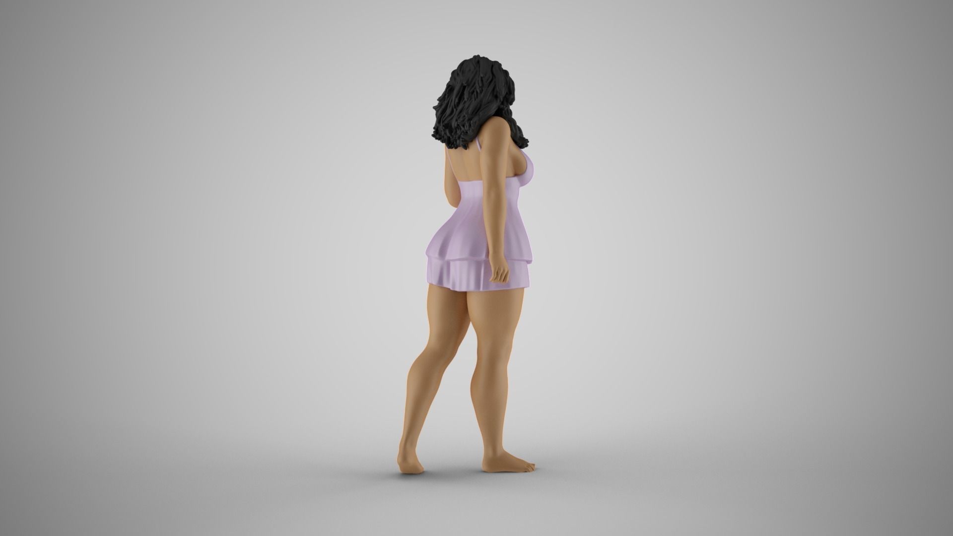 Loveliness 7 woman in dress 3D print model_6