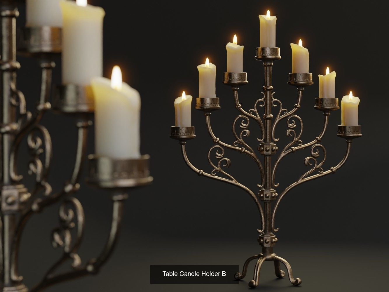 Candle Holders Pack 3D Model Collection_9