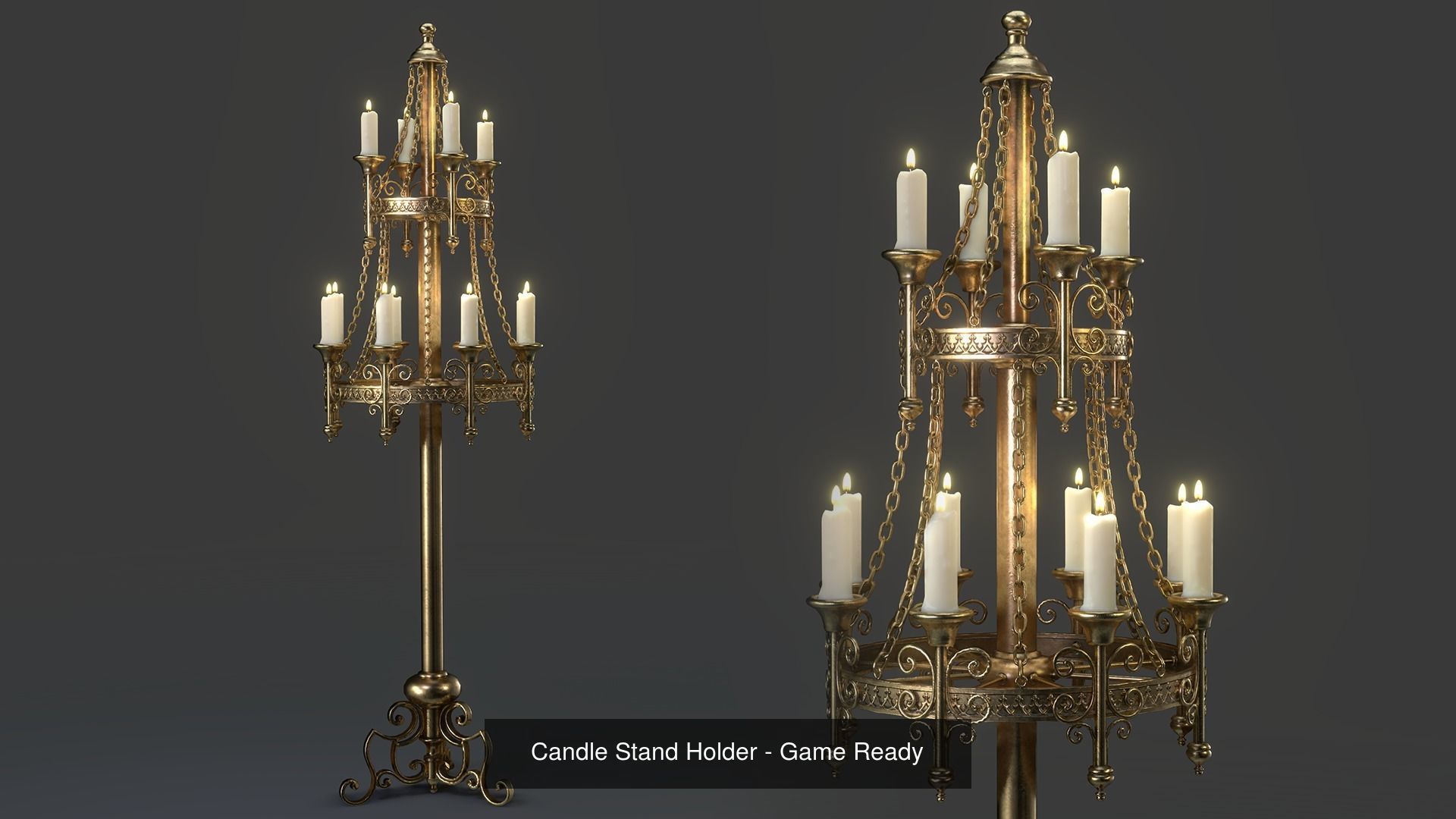 Candle Holders Pack 3D Model Collection_6