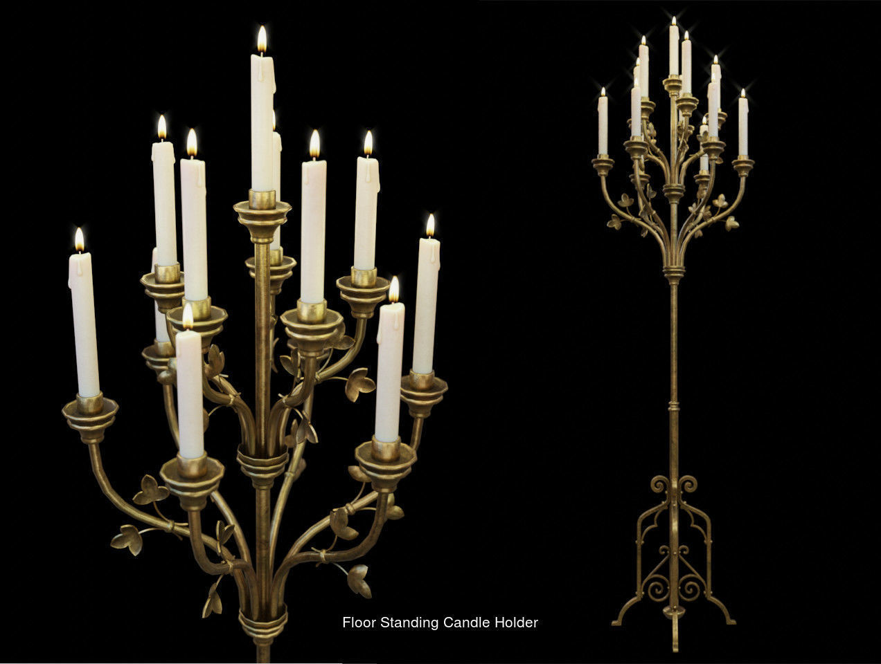 Candle Holders Pack 3D Model Collection_8