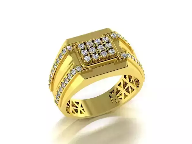 Men Diamond Jewelry Ring 3D print model