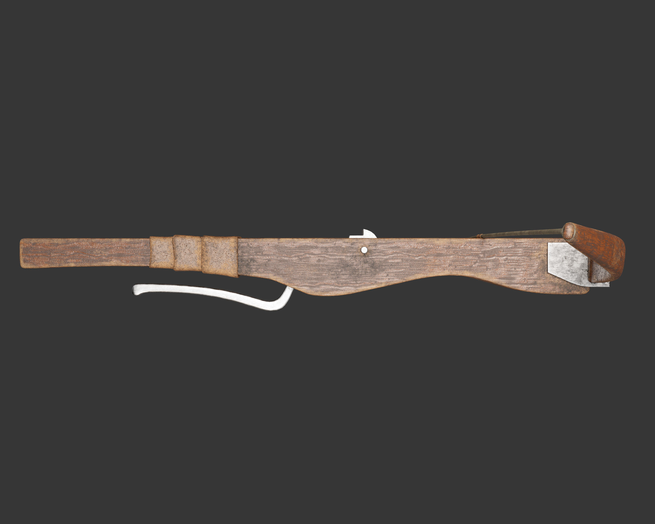 Medieval Common Weapon Crossbow Low-poly 3D model_6