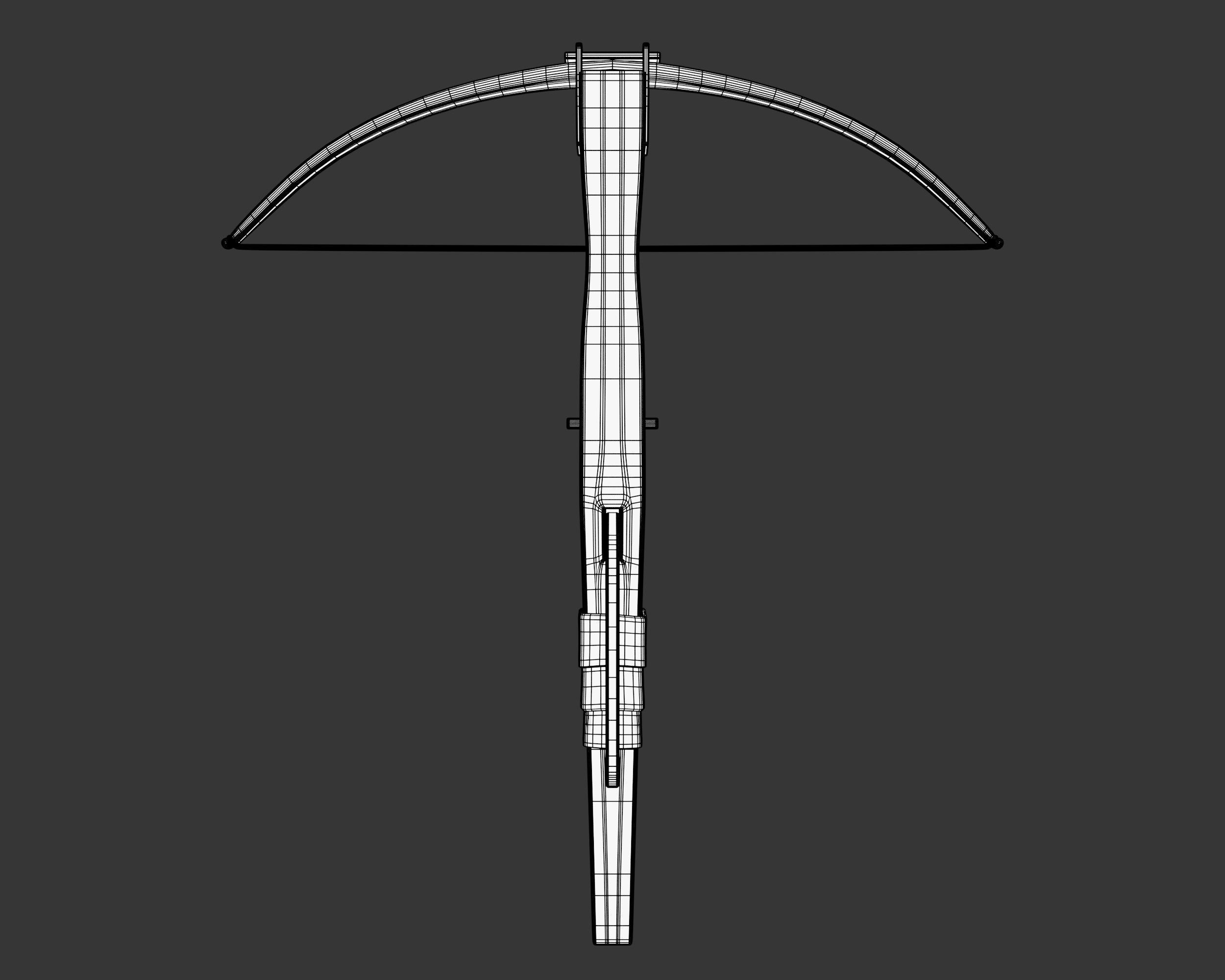 Medieval Common Weapon Crossbow Low-poly 3D model_11