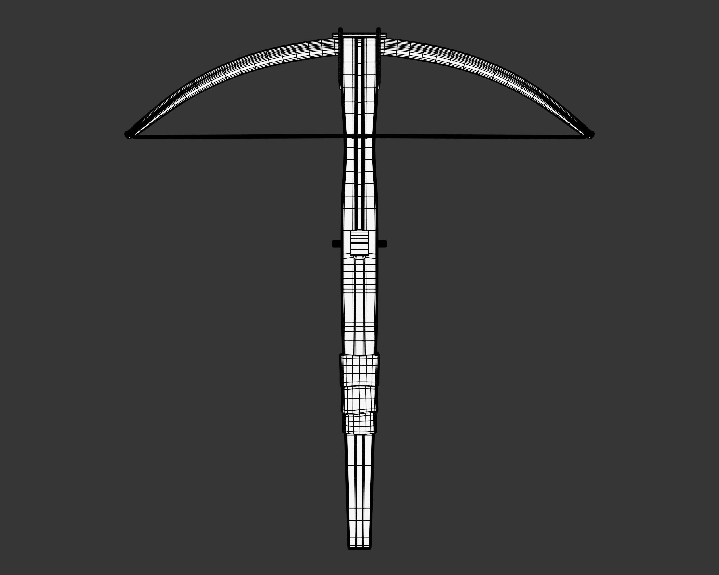 Medieval Common Weapon Crossbow Low-poly 3D model_5
