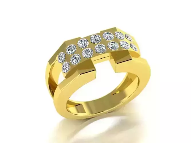 Men Diamond Jewelry Ring 3D print model