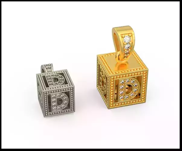 BOX LETTER D 3D print model