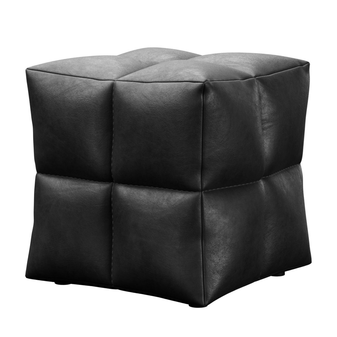 Leather Ottoman by Monarch 3D model_3