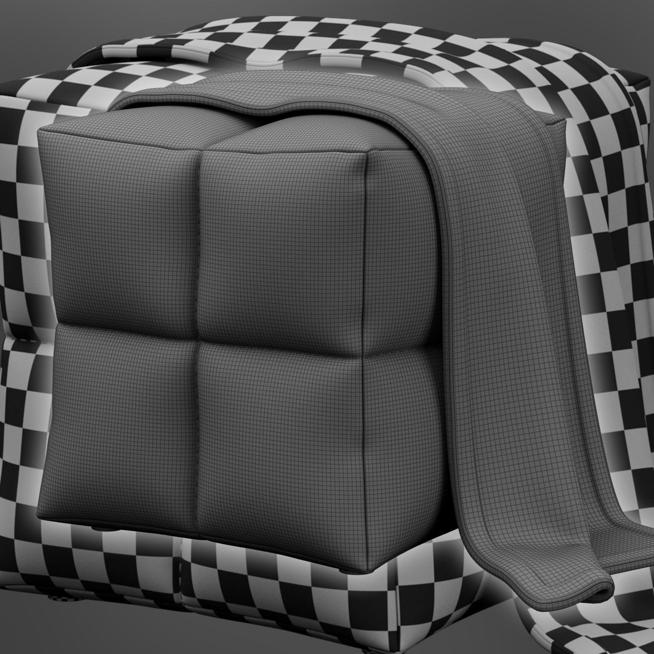 Leather Ottoman by Monarch 3D model_6
