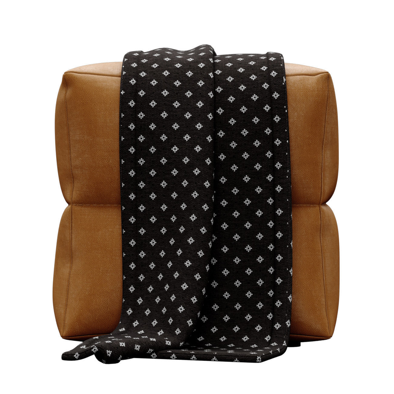 Leather Ottoman by Monarch 3D model_2