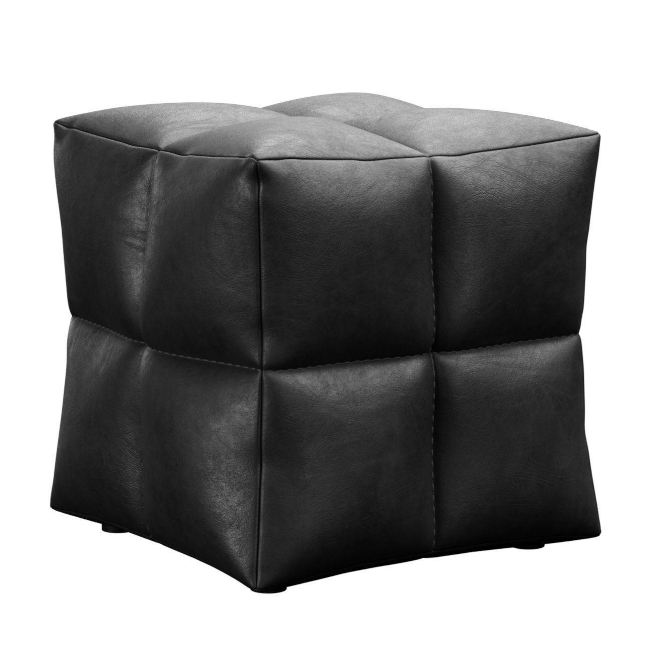 Leather Ottoman by Monarch 3D model_4