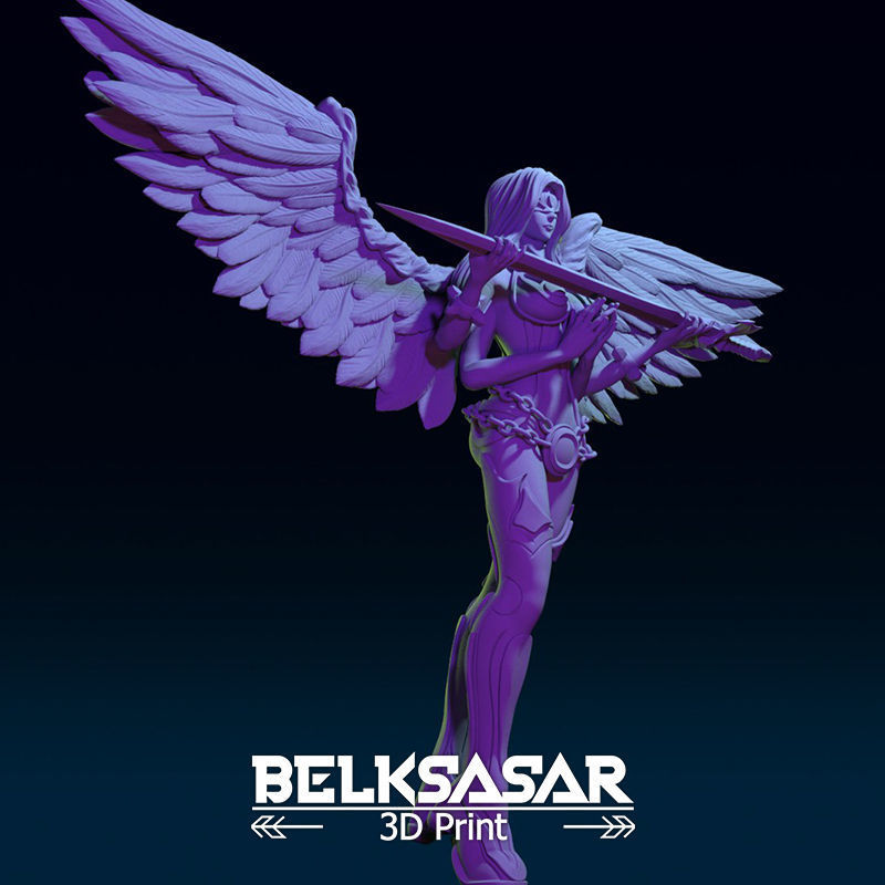 Chosen Angel Normal and Nude 3D print model_29