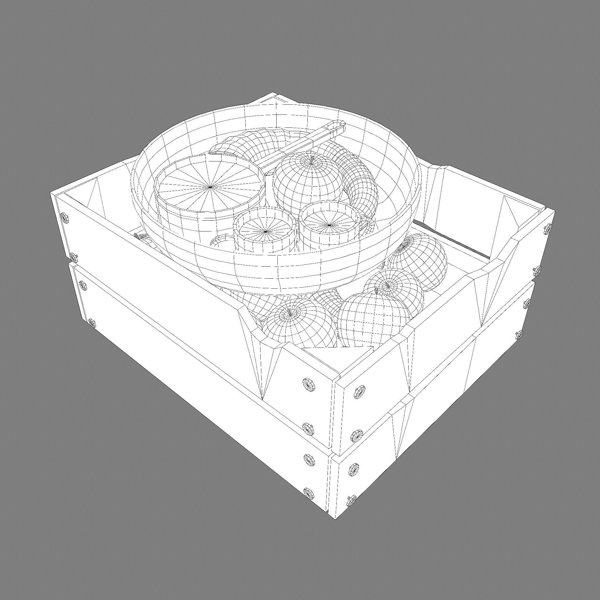 Apples and Horns Crate Low-poly 3D model_30