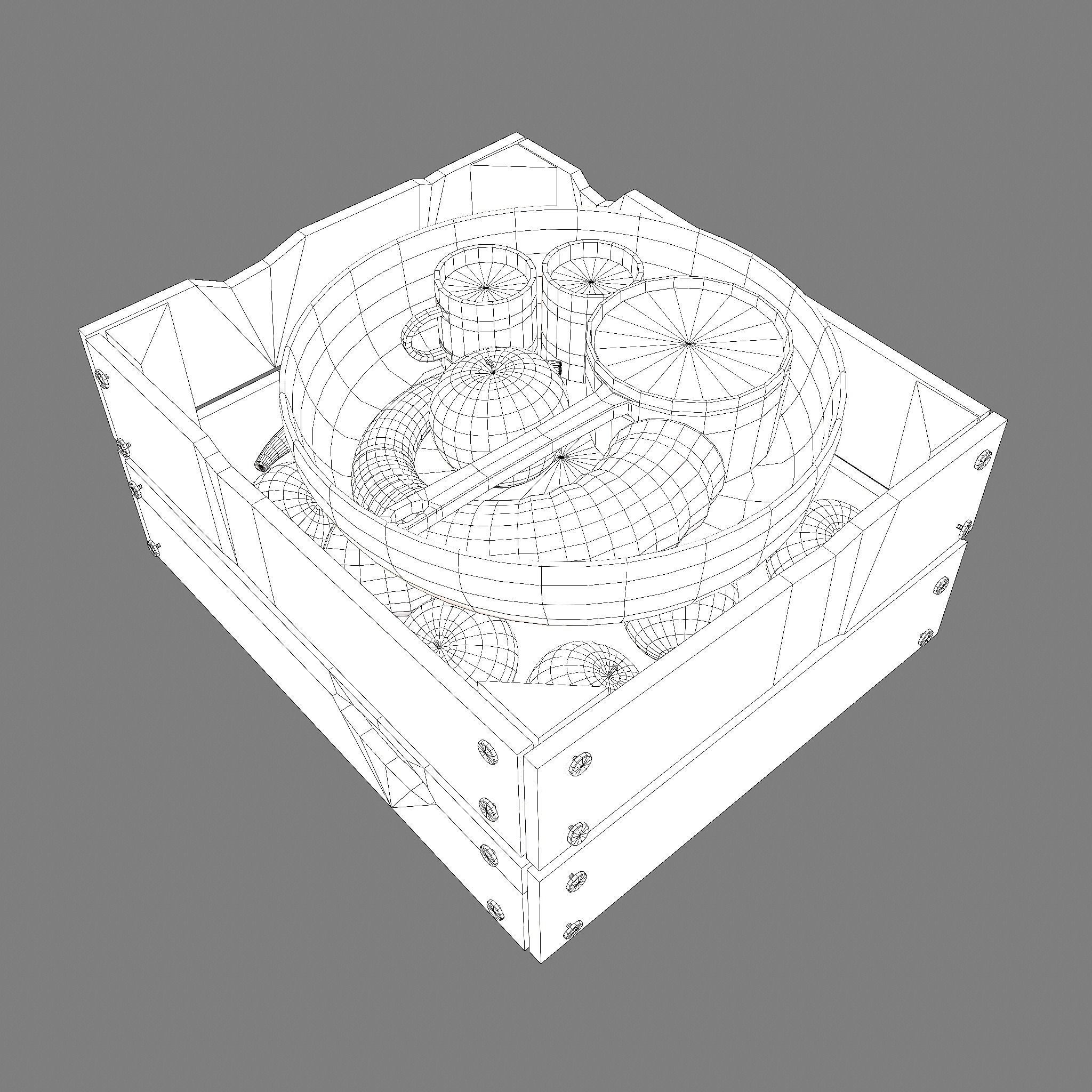 Apples and Horns Crate Low-poly 3D model_33