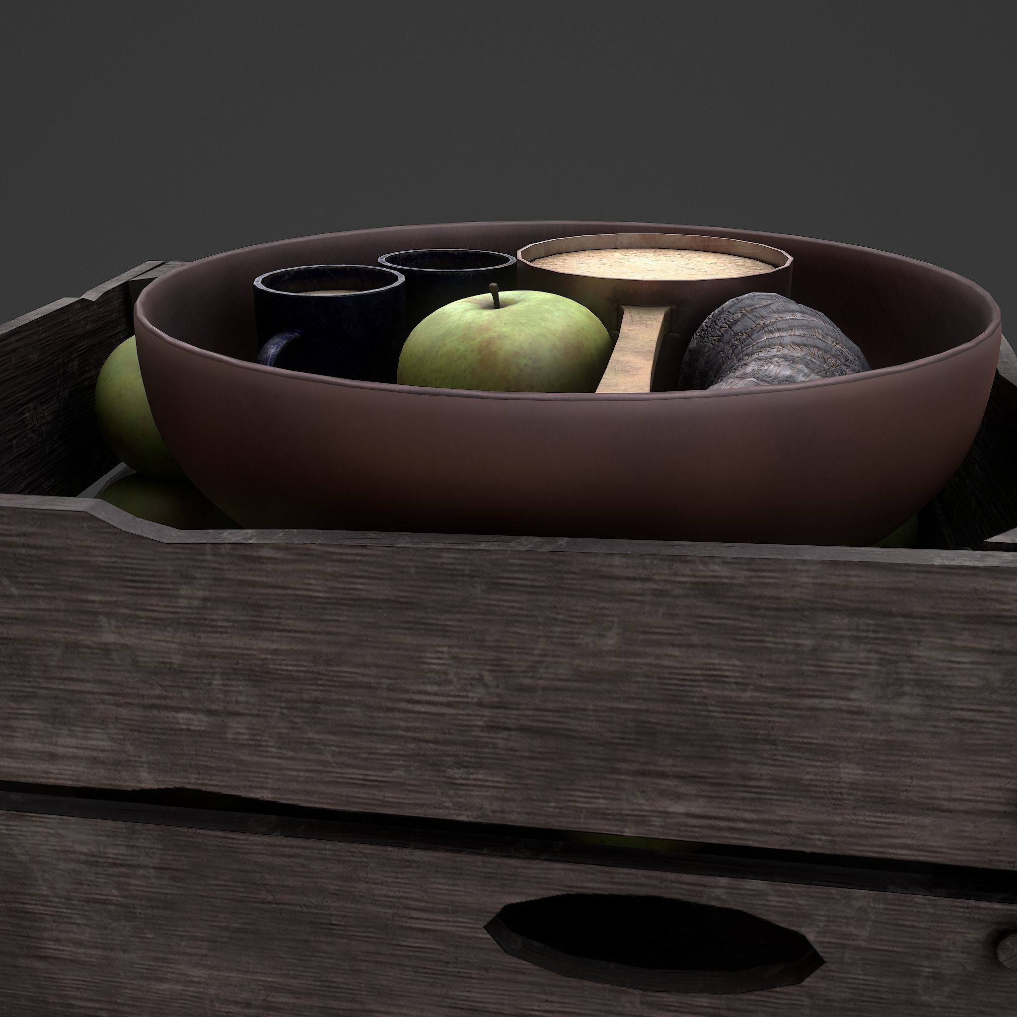 Apples and Horns Crate Low-poly 3D model_25