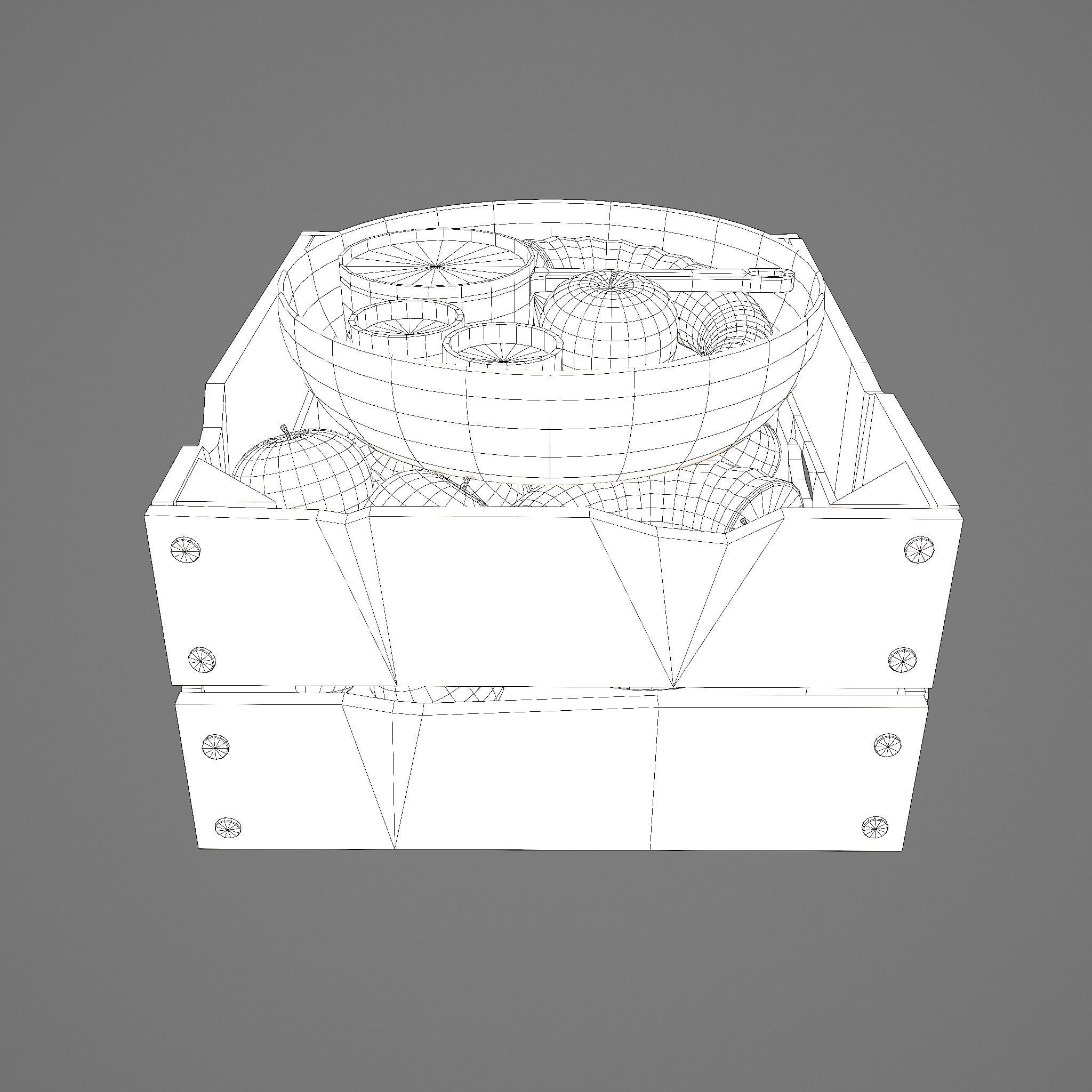 Apples and Horns Crate Low-poly 3D model_29