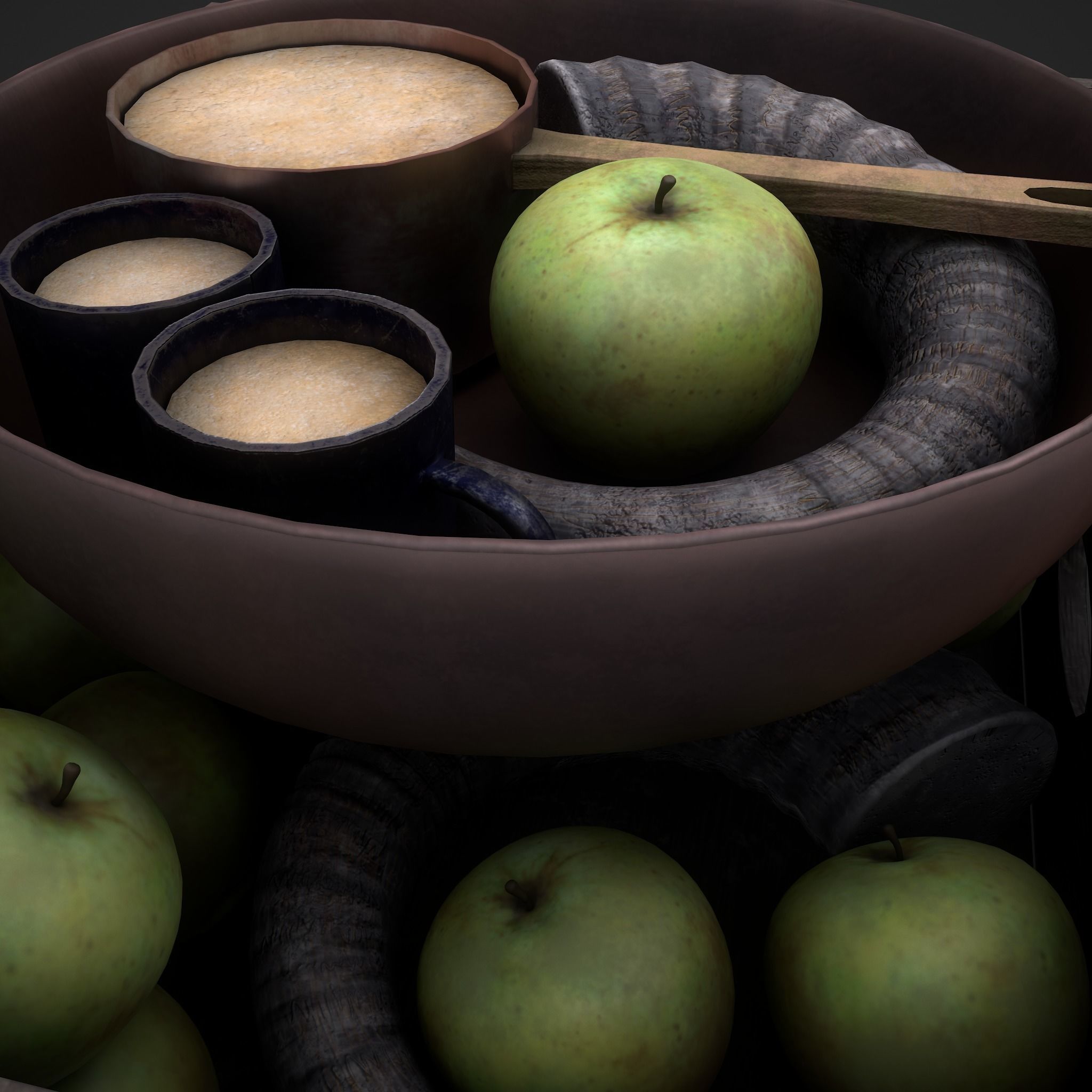 Apples and Horns Crate Low-poly 3D model_8