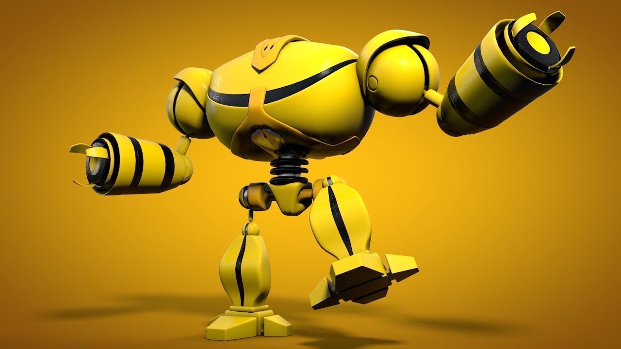Yellow Robot 3D model_2