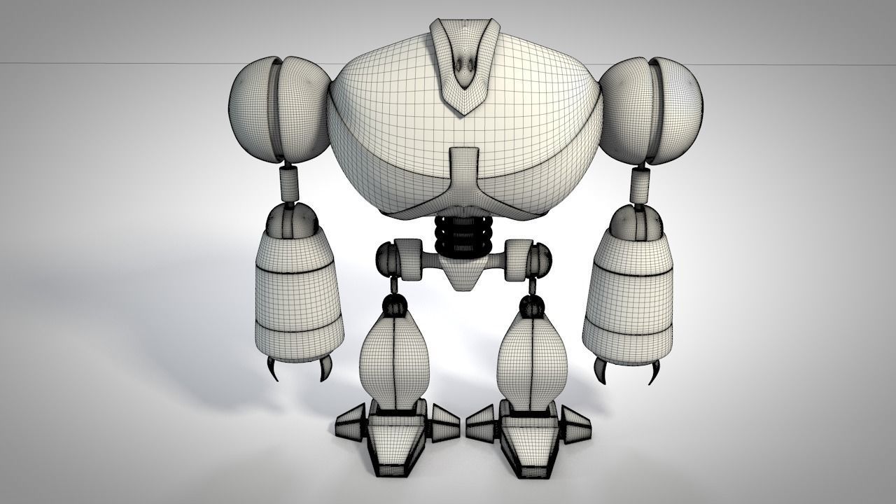 Yellow Robot 3D model_4