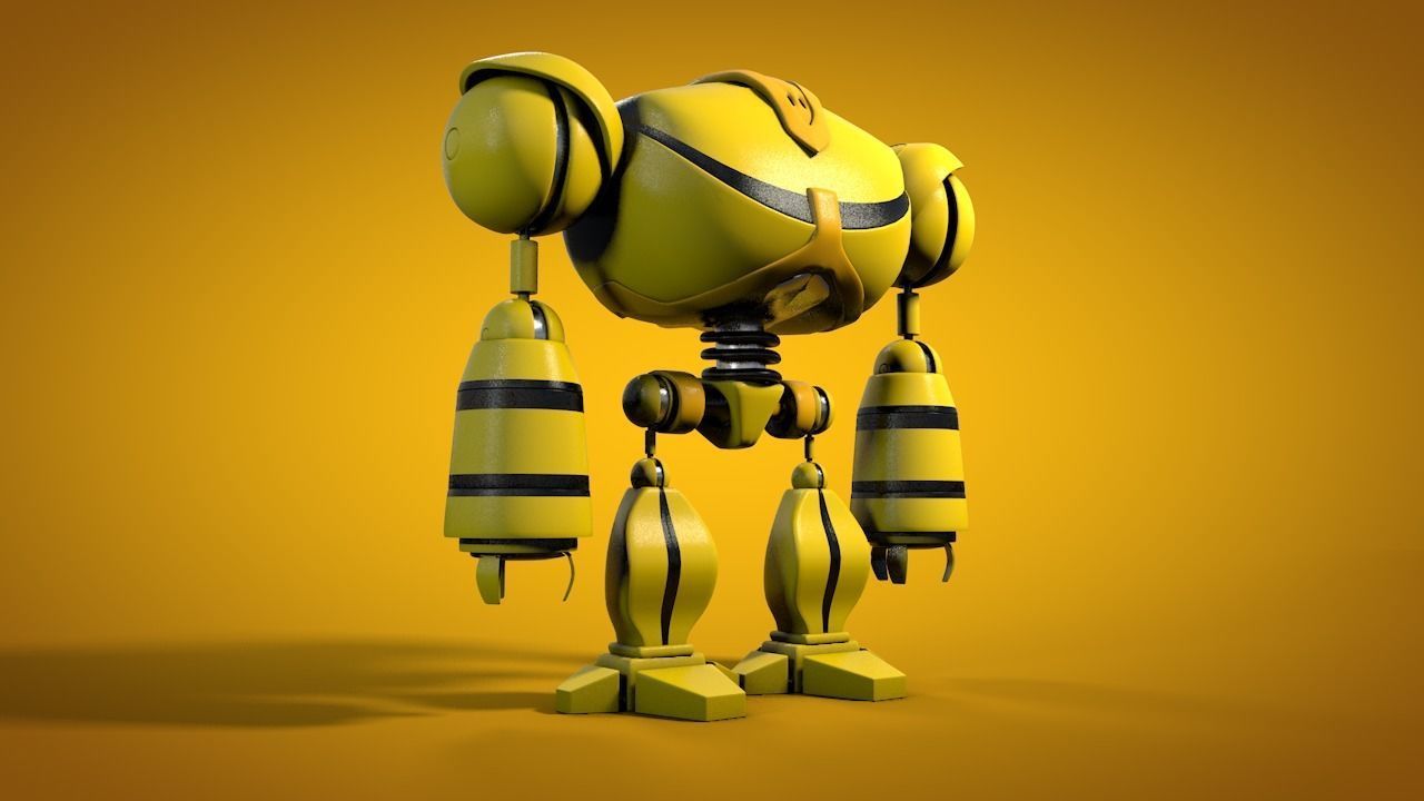 Yellow Robot 3D model_1