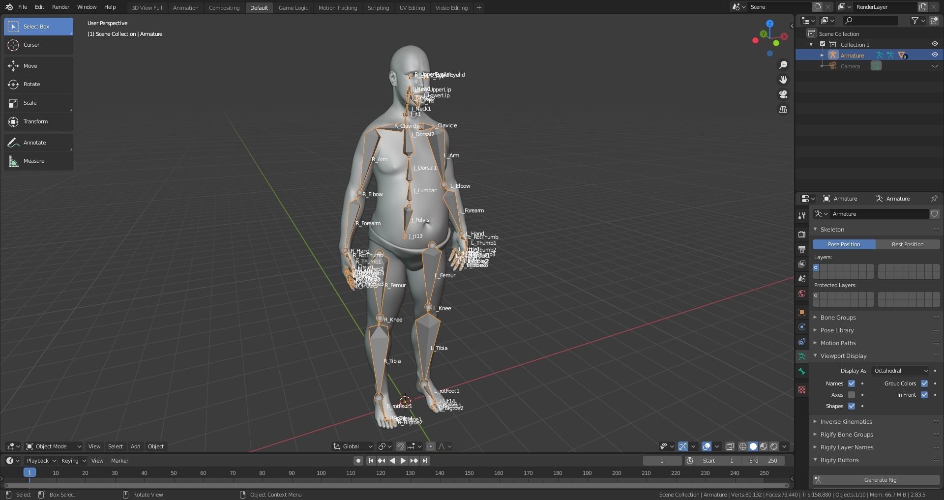 Realistic Human Basemesh - Rigged - UVMapped - Plus size Low-poly 3D model_16