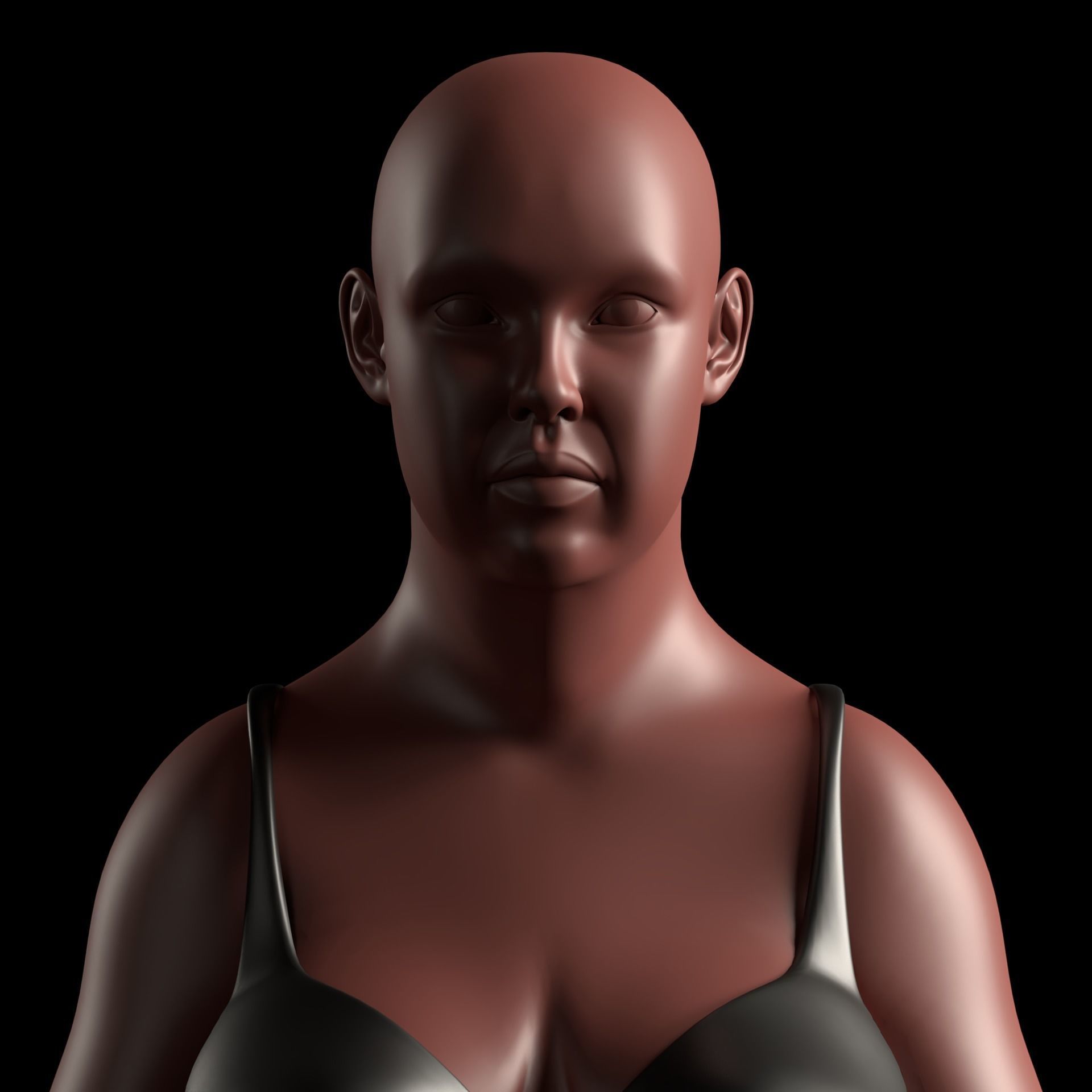 Realistic Human Basemesh - Rigged - UVMapped - Plus size Low-poly 3D model_5