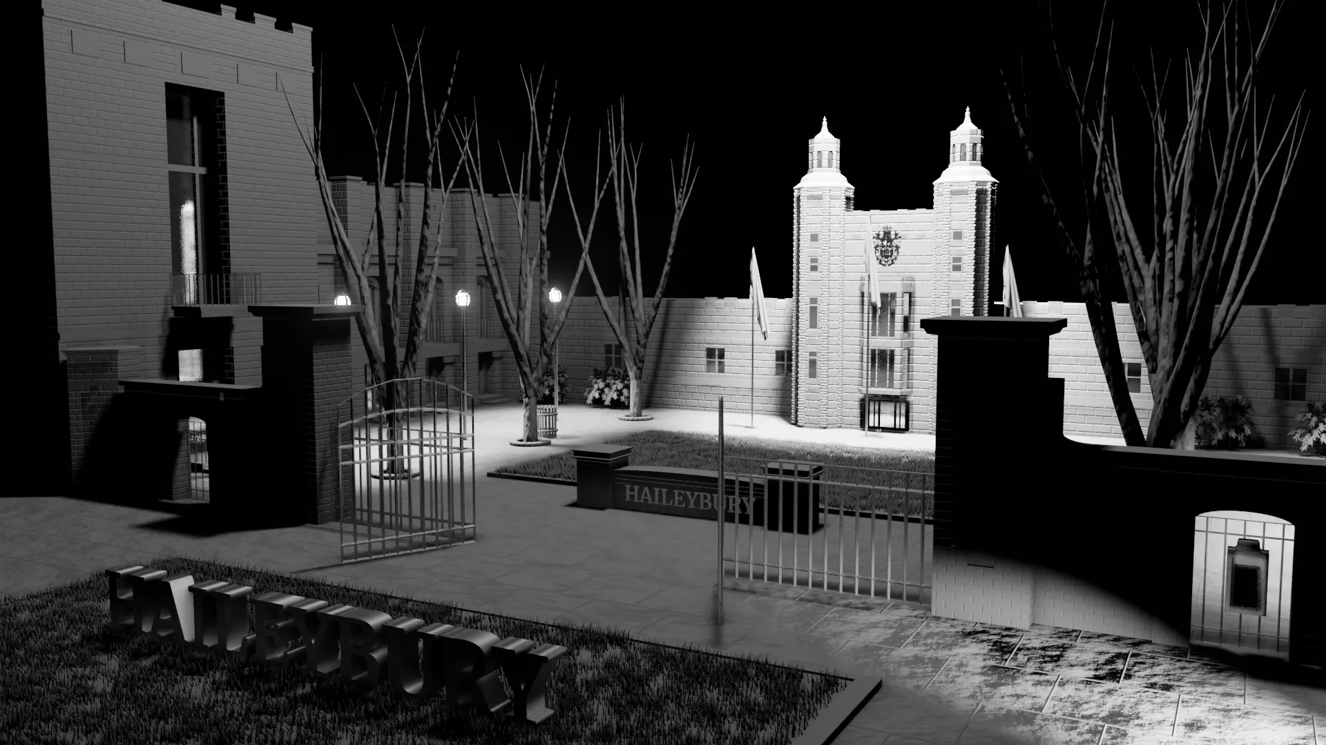 High School Institute Low-poly 3D model
