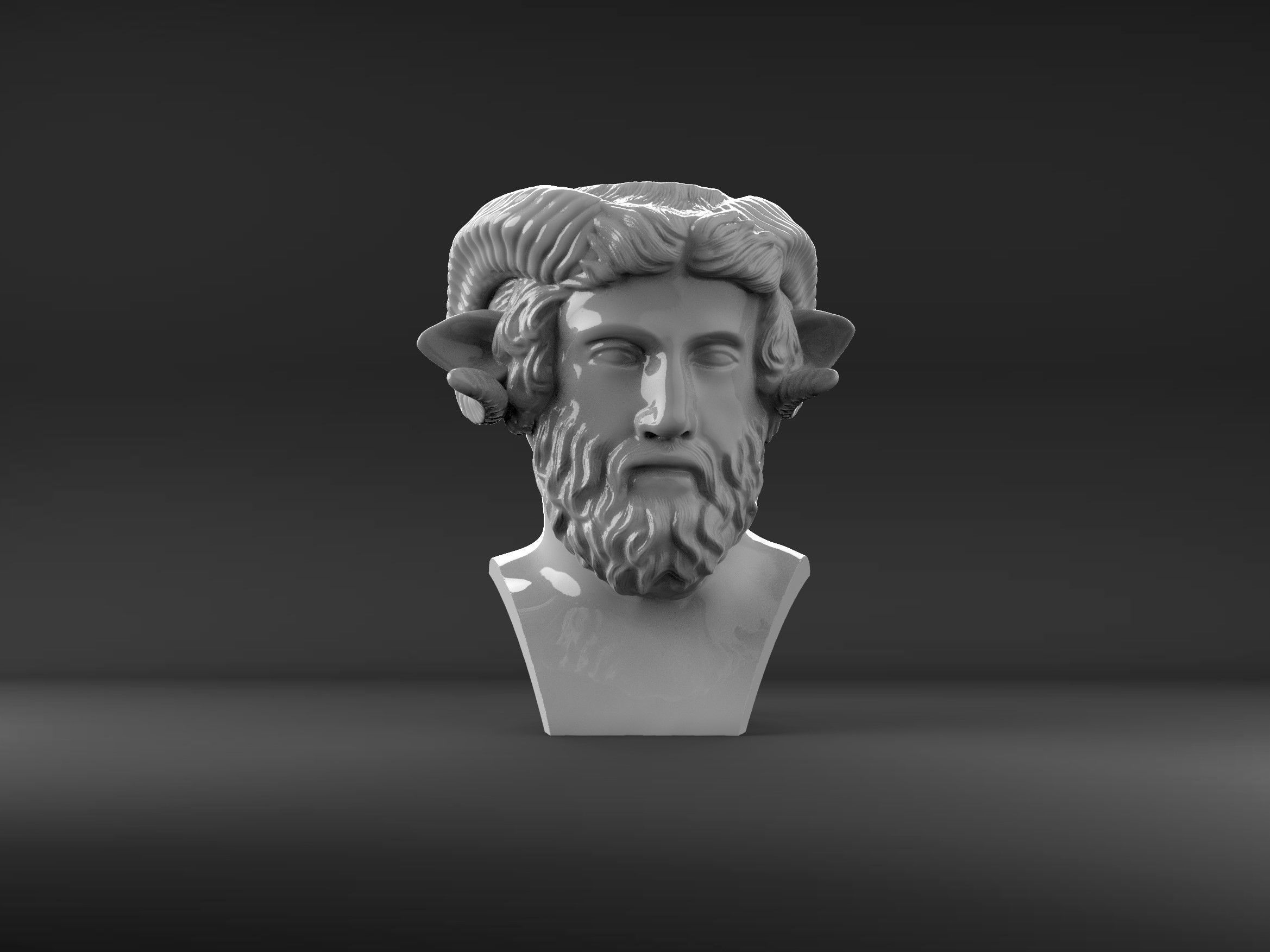 Herm of Zeus Amun Flower Pot 3D print model_1