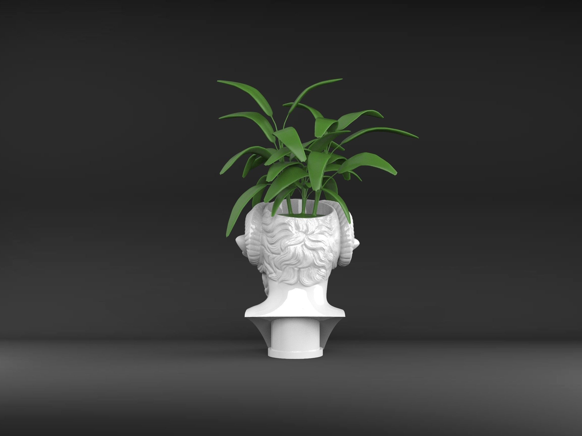 Herm of Zeus Amun Flower Pot 3D print model_6