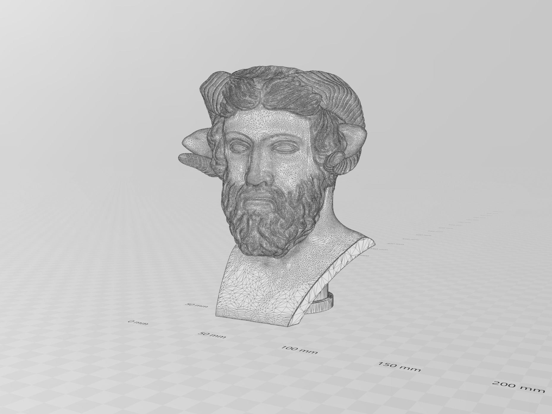 Herm of Zeus Amun Flower Pot 3D print model_10