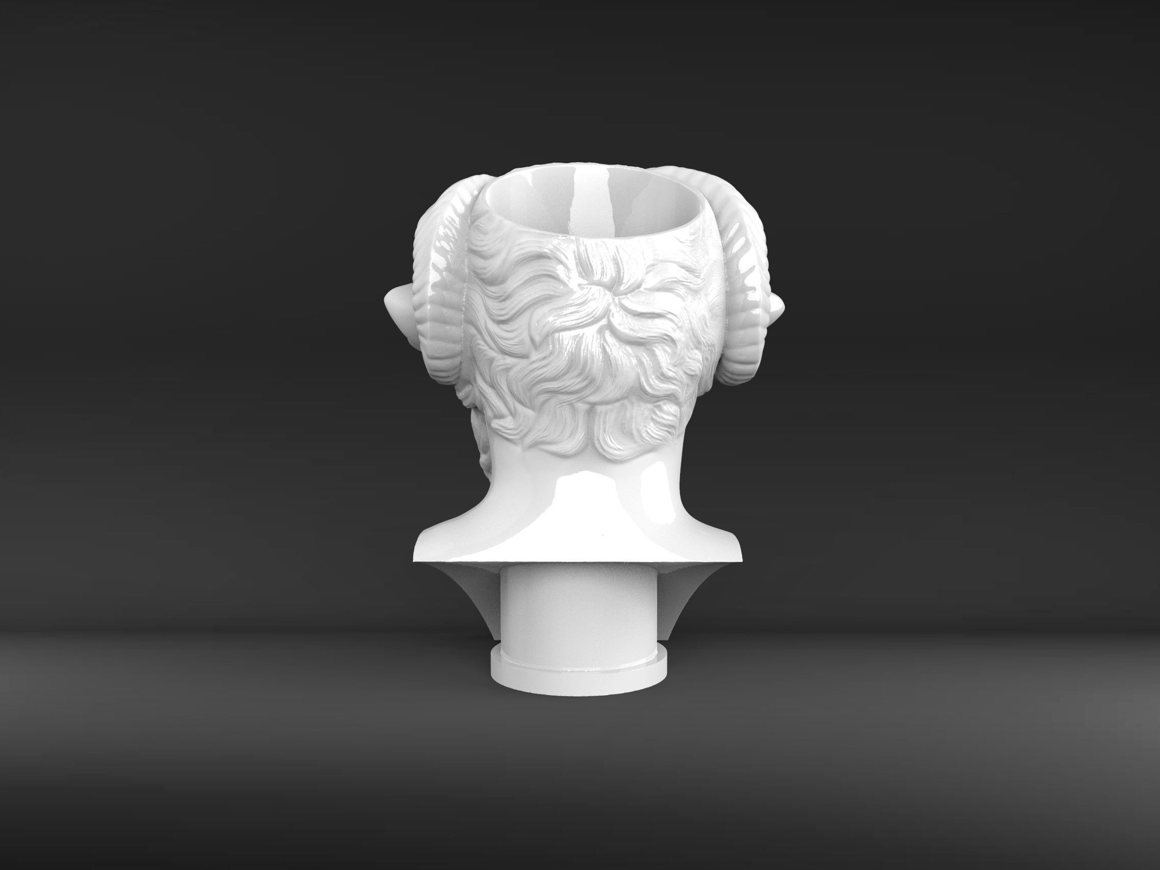 Herm of Zeus Amun Flower Pot 3D print model_5
