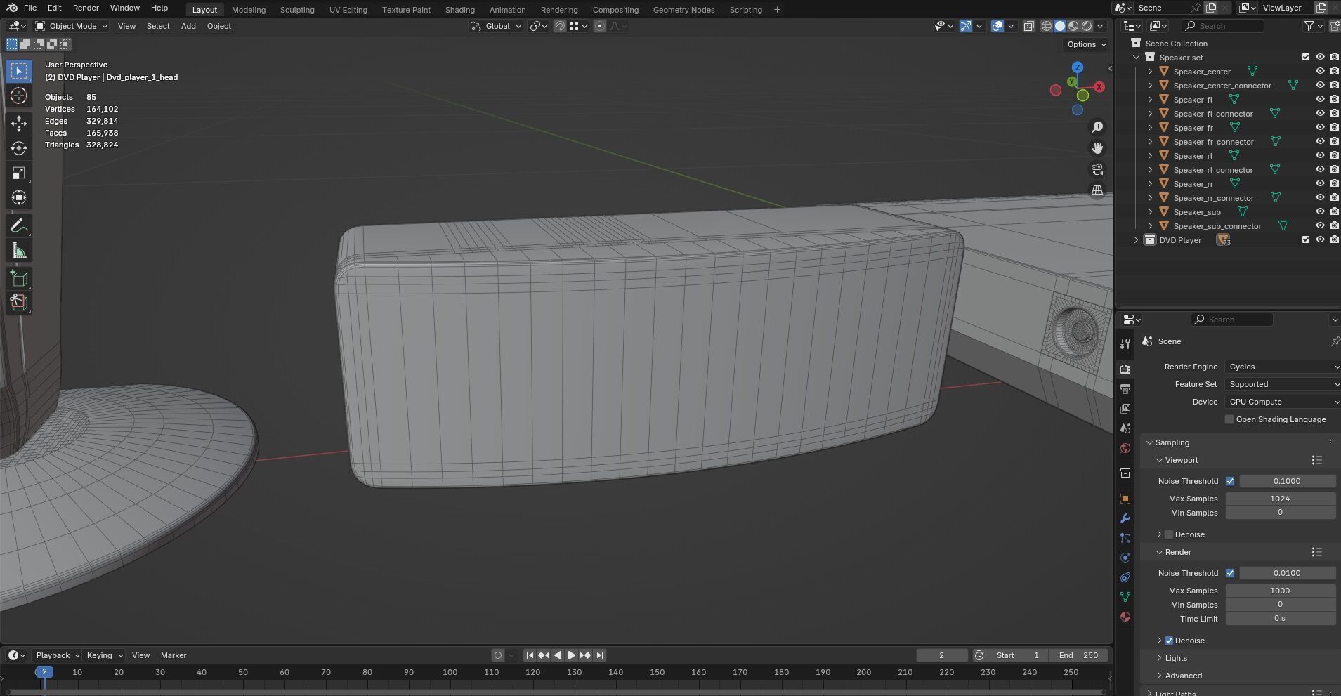 DVD Player with Speaker set CG1 3D model_14