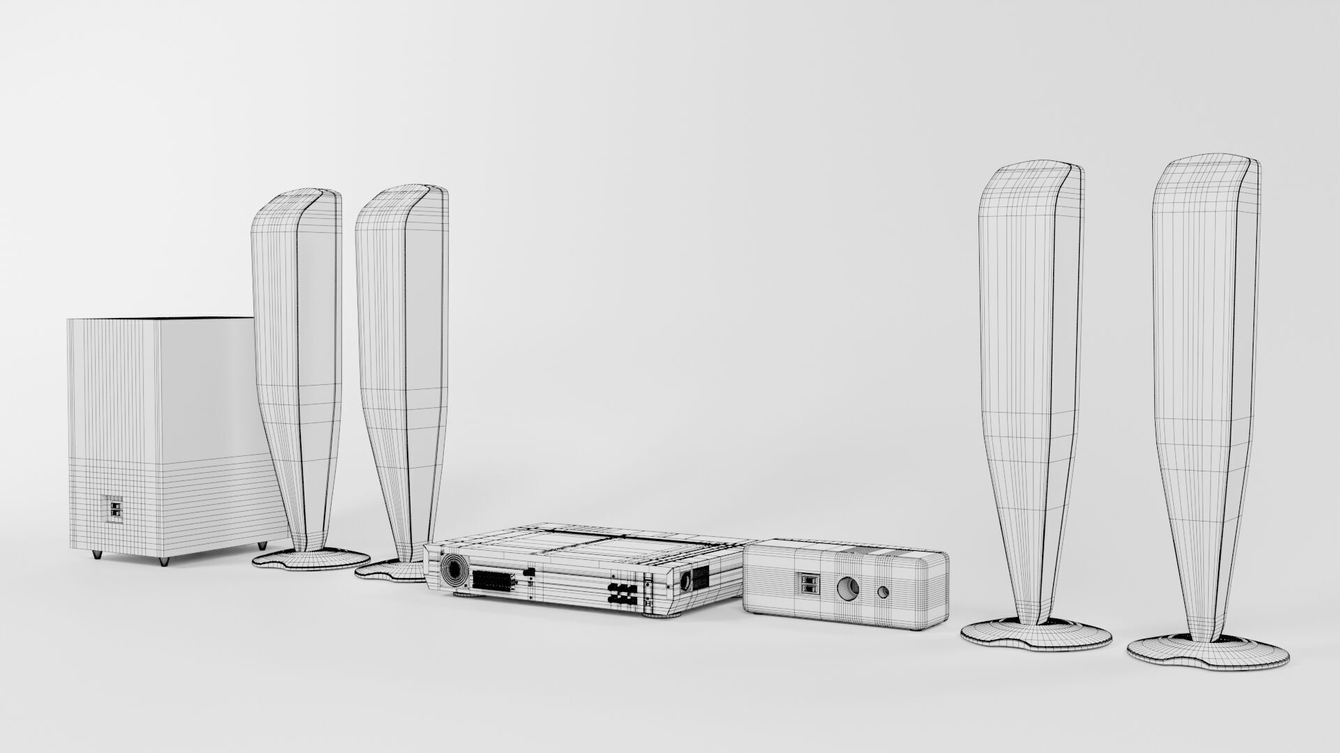 DVD Player with Speaker set CG1 3D model_9